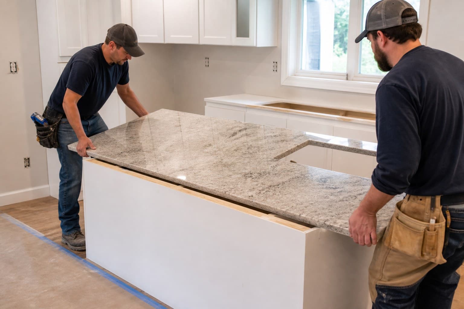Home interior showing finished stone surfaces
